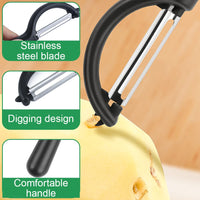 1 x RAW Customer Returns Apple peeler, potato peeler, asparagus peeler, vegetable peeler, fruit peeler, fruit peeler, vegetable peeler, universal peeler, peeler for vegetables, potatoes, apples and melons - RRP €20.4