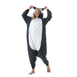 1 x RAW Customer Returns AKAAYUKO Women Men Carnival Costume Pajamas Christmas Animal Onesie Halloween Jumpsuit Pajamas Fancy Dress Night Suit Ring-Tailed Lemur - RRP €24.0