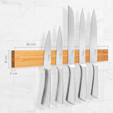 2 x RAW Customer Returns Joeji s Kitchen magnetic knife strip made of bamboo wood 40cm - magnetic knife holder ideal for kitchen knives accessories - magnetic knife strip for the wall - RRP €40.36