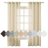 1 x RAW Customer Returns MIULEE Set of 2 Voile Curtain Sheer Linen Curtain with Eyelets Transparent Linen Look Curtain Eyelet Curtain Living Room Window Curtain Translucent Decorative Curtain Bedroom 140 x 290 cm W x H Beige - RRP €41.3