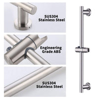 1 x RAW Customer Returns KES shower rod shower rod stainless steel SUS304 wall rod shower with shower head holder shower head rod shower holder brushed, F204-BS - RRP €40.33