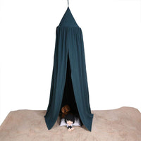 1 x RAW Customer Returns Zerodis Round Dome Hanging Baby Crib Bed Mosquito Net Canopy Curtain for Baby Kid Home Decor Dark Green  - RRP €41.53