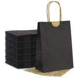 1 x RAW Customer Returns 50pcs Black Paper Bags with Handle, HRUISE Small Paper Gift Bags with Stickers, 130GMS Kraft Paper Bags, Paper Carrier Bags for Shopping Bags, Party Bags, Wedding Bags, Gifts - RRP €19.15