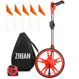 1 x RAW Customer Returns ZHJAN Foldable measuring wheel 99999.9m, distance measuring wheel with carrying bag and red flag, measuring wheel meter counter for precise measurement of lines, areas - RRP €42.11