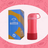 1 x RAW Customer Returns FEIJIAN Children s drinking bottle made of stainless steel with a straw, leak-proof - 350ML 400ML BPA-free thermos flask, 1-click opening water bottle for school, kindergarten - RRP €18.99