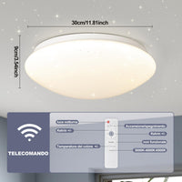 1 x RAW Customer Returns DIHUA LIGHTING LED ceiling light 30cm 24W starry sky bedroom dimmable lamp with remote control Round ceiling lighting, for living room kitchen dining room corridor home office - RRP €34.42