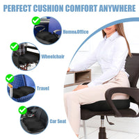 1 x RAW Customer Returns Ainiv Orthopedic Seat Cushion, Memory Foam Coccyx Cushion, Ergonomic Seat Cushion, Office Chair, Car Seat Cushion, Wheelchair Seat, for Coccyx Sciatica Hemorrhoids Back Pain Relief Black  - RRP €20.87