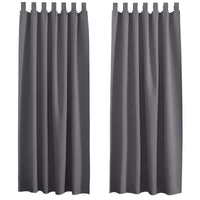 1 x RAW Customer Returns PONY DANCE Tab-top curtains for children s rooms - blackout curtains, gray thermal curtain against cold and heat, opaque curtains, living room, tab-top curtains, set of 2, H 200 x W 140 cm - RRP €35.53