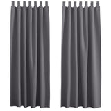 1 x RAW Customer Returns PONY DANCE Tab-top curtains for children s rooms - blackout curtains, gray thermal curtain against cold and heat, opaque curtains, living room, tab-top curtains, set of 2, H 200 x W 140 cm - RRP €35.53