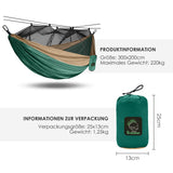 1 x RAW Customer Returns Camping Hammock with Mosquito Bug Net, Portable Parachute Nylon Hammock with 10ft Hammock Tree Straps 17 Loops and Easy Assembly Carabiner, for Camping, Backpacking, Travel, Hiking - RRP €29.99