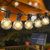 1 x RAW Customer Returns Outdoor Solar String Lights, Zemty 9.2M 30.2Ft 25 2 G40 LED 4 Modes Wire Lights Outdoor Hanging Waterproof Bulbs for Party, Garden, Wedding, Terrace, Pergolas - RRP €20.02