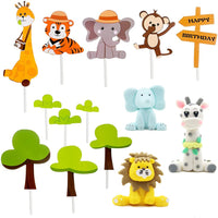 8 x Brand New JAHEMU Animal Cake Decoration Lion Birthday Toppers Forest Cupcake Decoration Jungle Elephant Cupcake Giraffe Decoration - RRP €163.2