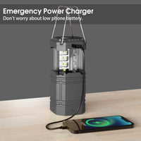 1 x RAW Customer Returns Solar Camping Hand Crank Lantern, Portable Ultra Bright LED Flashlight, 30-35 Hours Runtime, USB Charger, 3000mAh Power Bank, Electronic Lantern for Outdoor, Hiking Reading, Emergency - RRP €23.59