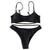 1 x RAW Customer Returns TSWRK Women s Bikini Set Push Up Padded Bustier Two Piece Summer Sporty Swimwear Beach Bikini Beachwear Beachwear - RRP €18.65