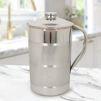 1 x RAW Customer Returns Zap impex Luxury Copper Steel Water Pitcher with Stainless Steel Exterior and Pure Copper Interior 1600ml for Serving Tableware for Home and Kitchen - RRP €39.99