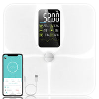 1 x RAW Customer Returns Lepulse body fat scales Lescale F4 pro, rechargeable scales with body fat and muscle mass, body scales with body fat analysis, trend, white scales for people, personal scales, large display, 15 indicators - RRP €60.49