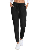 1 x RAW Customer Returns JINSHI jogging bottoms women s cargo warm microfleece running training trousers winter sweatpants high waist leisure outdoor trousers with large pockets black XL - RRP €35.28