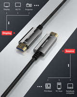 1 x RAW Customer Returns Stouchi 8K HDMI fiber optic cable 10M, HDMI 2.1 cable 48Gbps Ultra High Speed, In Wall CL3 Rated, AOC 8K 60Hz, 4K 120Hz 144Hz Dynamic HDR eARC Dolby HDCP2.2 Compatible with PS5, Xbox SeriesX, PC, TV - RRP €51.29