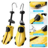 2 x RAW Customer Returns Antdvao Plastic Shoe Tree, Adjustable Shoe Tree, Lightweight and Portable Plastic Shoe Tree, Can Easily Expand Shoes, Yellow 40-47 - RRP €44.64