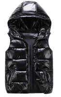 1 x RAW Customer Returns GIBZ Men s Quilted Vest Shiny Hooded Down Jacket Warm with Zipper Pockets Sleeveless Jacket Casual for Winter, Black, M - RRP €33.26