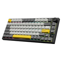 1 x RAW Customer Returns AJAZZ AK820PRO 75 TKL mechanical keyboard, 2.4G wireless BT5.1 USB-C wired, 81 keys with TFT color display CNC button gaming keyboard, RGB lighting, hot-swappable linear switch, 4000mAh battery Purple White - RRP €81.62