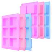 1 x RAW Customer Returns ZEONHEI 6PCS 6 Cavity Rectangular Silicone Soap Molds for DIY Cookie Ice Cube Crafts 3 Colors - RRP €18.0