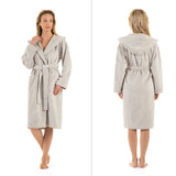 1 x RAW Customer Returns ENGLISH HOME Bathrobe women fluffy, bathrobe men with hood made of cotton, terry sauna robe, unisex, sauna robe women with long belt - RRP €35.28