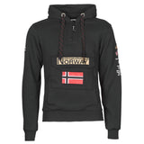 1 x Brand New Geographical Norway Men s Hoodie Gymclass Half-Zip SR494 M Black - RRP €50.3