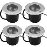 2 x RAW Customer Returns Goodia 4pcs. 3W recessed floor spotlight 230V AC 280 lumens IP67 floor spotlight LED floor lighting outdoor round, load capacity up to 1000 kg warm white - RRP €127.98