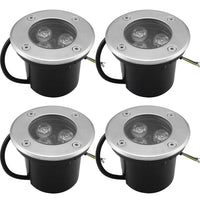 1 x RAW Customer Returns Goodia 4pcs. 3W recessed floor spotlights 230V AC 280 lumen IP67 floor spotlights LED floor lighting outside round, load capacity up to 1000 kg warm white - RRP €62.99