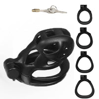 1 x RAW Customer Returns SeLgurFos CB-V3.0 Breathable 3D Penis Cage Chastity Belt Set with 4 Sizes Cock Ring Black Chastity Cage Sex Toy small  - RRP €37.3