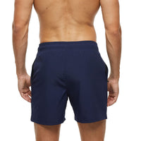 1 x RAW Customer Returns Aisprts Men s Swim Trunks with Zipper Pocket Quick-drying Water-repellent Swim Trunks Men s Swim Shorts Men Breathable With Drawstring Mesh Lining A1 Navy, L  - RRP €19.15