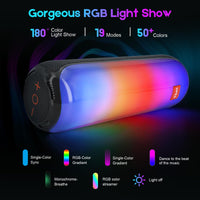 1 x RAW Customer Returns Yakll Bluetooth Speaker with Light, Music Box Portable Bluetooth Box 20W, 360 HD Stereo Speaker Sound, 24h Playtime, with IPX5 Waterproof, Support FM Radio, AUX, TF - RRP €24.99