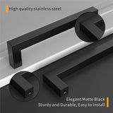 1 x RAW Customer Returns Amerdeco 10 pieces furniture handles stainless steel black cabinet handles kitchen handles 160 mm hole spacing drawer handles drawer handles handles for kitchen cabinets wardrobe - RRP €24.99