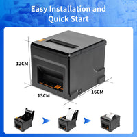 1 x RAW Customer Returns NetumScan POS Receipt Printer 80mm USB Thermal Receipt Printer 300mm s with Auto-Cut, Drawer, USB Ethernet Interface, Support Windows Mac Linux - RRP €73.2