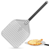 1 x RAW Customer Returns CRROEL Perforated Pizza Peel, 12 Inch Perforated Pizza Shovel Made of Hard Anodized Aluminum with Anti-Scalding Handle, Pizza Peel for Homemade Pizza, Bread, Cake - RRP €26.62