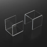 1 x RAW Customer Returns Sezanrpt Clear Acrylic Risers 3-Piece, Square Acrylic Food Display Stand Table Top, Display Shelf for Sellers, Collectibles, Funko Pop, Perfume, Small Plants - 12.7x15.2x17.8CM - RRP €26.21