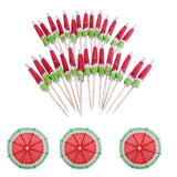 2 x Brand New CLKE 100 Pcs Cocktail Umbrella, Drink Umbrella, Decoration Umbrella, Dessert Umbrella, Mini Paper Umbrella, for Party, Bar, Dessert, Fruit, Drink, Food Watermelon Pattern  - RRP €38.4