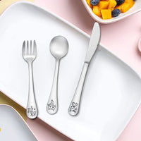 1 x RAW Customer Returns TEAMFAR children s cutlery, 9-piece stainless steel polished children s cutlery set for toddlers, small spoon knife fork set with animal laser, non-toxic healthy, dishwasher safe - RRP €10.07