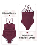 1 x RAW Customer Returns Summer Mae One-piece Maternity Swimsuit Round Neck with Button Wine Red S - RRP €39.99