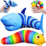 1 x RAW Customer Returns LUSTERMOON Caterpillar Decompression Toy Ocean Shark Decompression Toy, Stim Toy Decompression Fun Autism ADHD Fidget Children s Toy Decompression Gift Adults Caterpillar Shark  - RRP €10.06