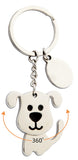 1 x Brand New Tolumo Stainless Steel Keychain Creative Small Pendant Can Swing Cute Silver Puppy Pendant Gift Lucky Charm Dog - RRP €8.12