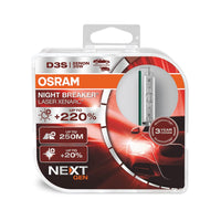 1 x RAW Customer Returns OSRAM XENARC NIGHT BREAKER LASER D3S Next Generation, 220 more brightness, HID xenon headlight lamp, 66340XNN-HCB, Duo Box 2 lamps  - RRP €169.42