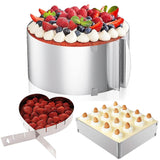 1 x RAW Customer Returns FOGARI Adjustable Cake Ring Mold - Create perfect mousse cakes with this stainless steel 6-12 inch round 4-6 inch square 5-10 inch heart baking tool - RRP €23.59