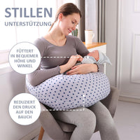 1 x RAW Customer Returns Chilling Home 2-in-1 Nursing Pillow XXL Pregnancy Pillow Side Sleeper Pillow for Baby, Pregnancy Pillow with Inner Pillow Cotton Nursing Pillow Cover, Pillow Pregnancy Nursing Pillow Blue  - RRP €34.99