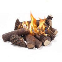 1 x RAW Customer Returns Art to REAL ceramic wood set decorative wood gas fireplace, realistic fireplace draws ceramic wood decoration for gas ethanol fireplace outdoor - RRP €39.99