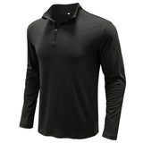 2 x Brand New Elainone Men s Polo Long Sleeve Shirts with 1 4 Zip Leisure Sports Cotton Elastic T-Shirt Regular Fit Tops, Black XL - RRP €30.24