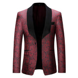 1 x RAW Customer Returns Men s Suit 2 Piece Slim Fit Dinner Suits Black Red Formal Tuxedo Jacket - RRP €82.68