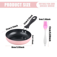 1 x RAW Customer Returns Pack of 2 mini frying pans 12 cm small pan, fried egg pan, mini non-stick pan, egg pan with handle, heat-resistant, non-stick coating, portable pan for camping, cooking, induction cooker blue and pink  - RRP €10.68