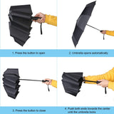 1 x RAW Customer Returns Vicloon Automatic Folding Umbrella with 8 Ribs, Automatic Open and Close, Quick Drying 210T Fabric and Non-Slip Handle Windproof Umbrella for Adults, Children - RRP €15.99